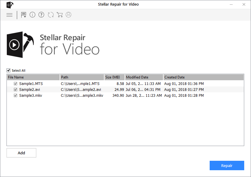 Stellar repair for video windows
